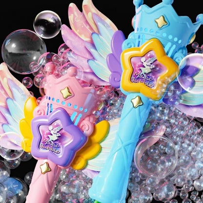 ปืนเป่าฟองสบู่ไฟฟ้าอัตโนมัติ ไม้เป่าฟองสบู่ มีปีก ของเล่นเด็ก