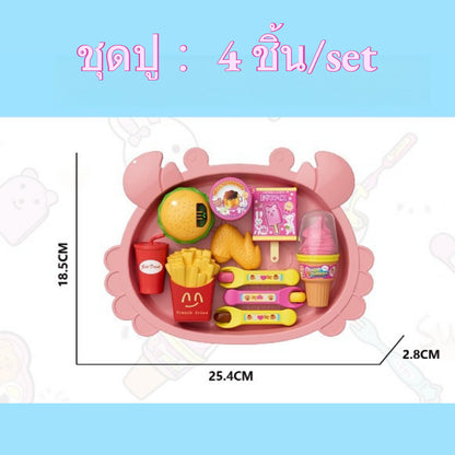ของเล่นให้อาหาร 8 ชิ้น/set พุดดิ้งให้อาหารของเล่น มาพร้อมกล่องเก็บ ชุดของเล่นป้อนอาหาร