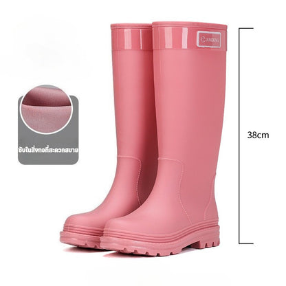 Rain boots, waterproof boots, tall, fitted, rubber boots, waterproof, non-slip, lightweight and comfortable
