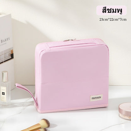 กระเป๋าเครื่องสำอาง กระเป๋าใส่เครื่องสำอาง PU กันน้ำ มีช่องใส่แปรง จุเยอะ มีกระจก พกพา เดินทาง