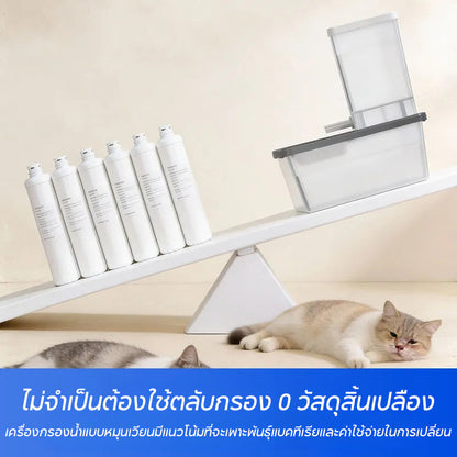 Automatic Pet Water Fountain (for cats and dogs), no electricity needed, 2L capacity, small water bowl, sensor system, fresh circulating water.