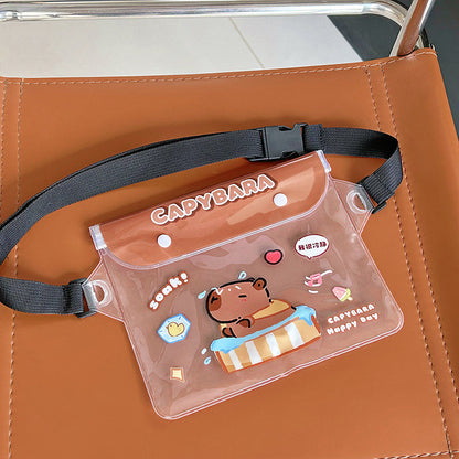 Waterproof bag, waterproof waist bag, cute cartoon design, good waterproofing, can be used with mobile phones, storage bag, Songkran