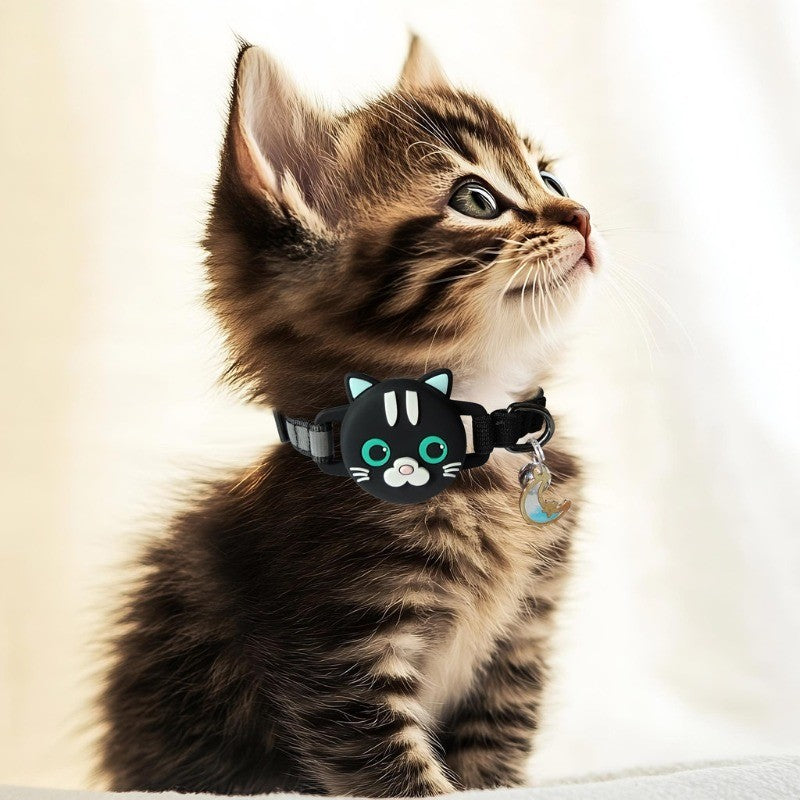 For AirTag Cat Collar Pet Collar with Reflective, Adjustable, Soft, Safe Locating Collar