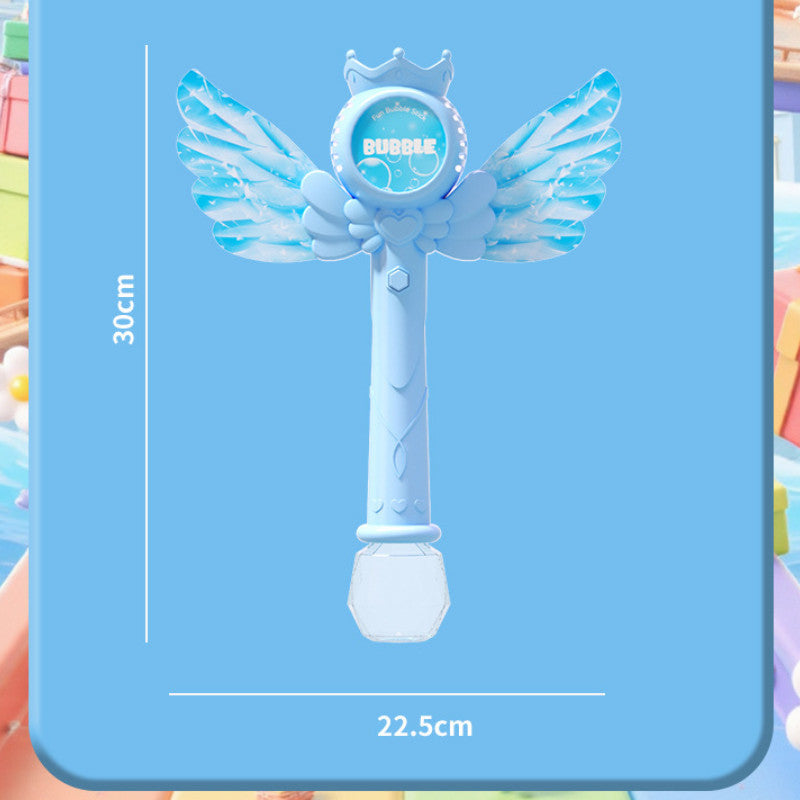 ปืนเป่าฟองสบู่ไฟฟ้าอัตโนมัติ ไม้เป่าฟองสบู่ มีปีก ของเล่นเด็ก