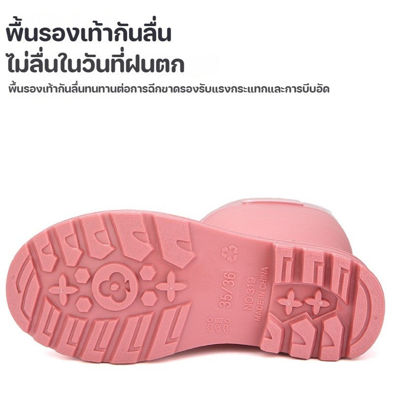 Rain boots, waterproof boots, tall, fitted, rubber boots, waterproof, non-slip, lightweight and comfortable