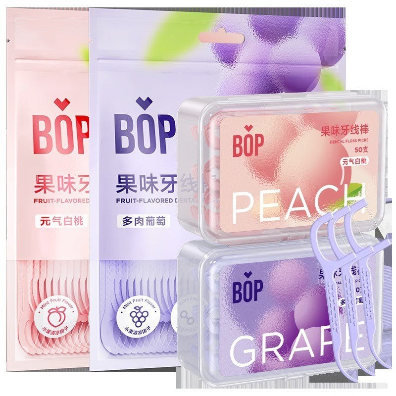 ไม้จิ้มฟันพลาสติก ไหมขัดฟันแบบพกพา แปรงขัดซอกฟัน สะอาดสดชื่นปกป้องฟัน 50pcs/กล่อง