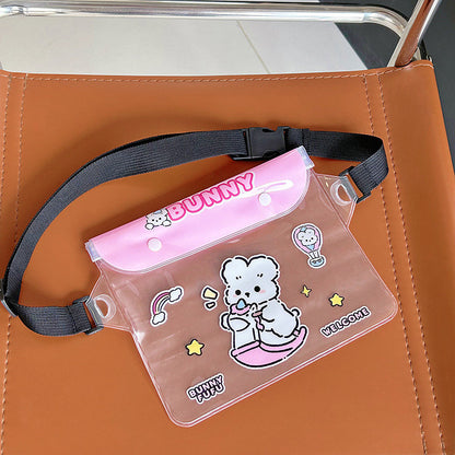 Waterproof bag, waterproof waist bag, cute cartoon design, good waterproofing, can be used with mobile phones, storage bag, Songkran