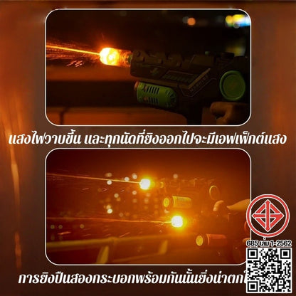 ปืนฉีดน้ำของเล่นฤดูร้อน ปืนฉีดน้ำไฟฟ้า 2-in-1 พร้อมฟังก์ชั่นยิงเร็วและยิงต่อเนื่อง สิ่งของจำเป็นสำหรับเทศกาลน้ำ