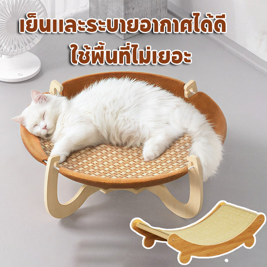 ที่นอนแมว บ้านหมา ที่นอนหมา เตียงแมว คอนโดแมวไม้ ใช้พื้นที่ไม่เยอะ แข็งแรง เย็นและระบายอากาศได้ดี