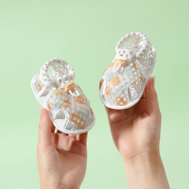 รองเท้าเด็กแรกเกิด 0-12 เดือน ฤดูร้อน ผ้าmeshระบายอากาศ กันลื่น นุ่มสบาย