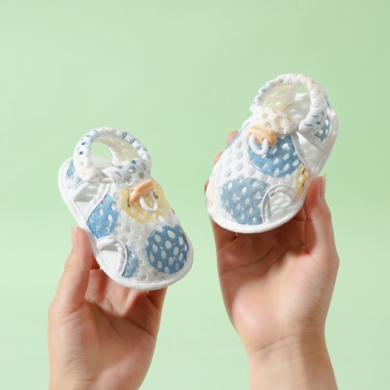 รองเท้าเด็กแรกเกิด 0-12 เดือน ฤดูร้อน ผ้าmeshระบายอากาศ กันลื่น นุ่มสบาย