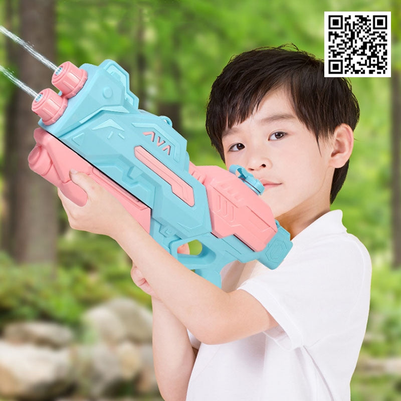 ปืนฉีดน้ำสงกรานต์ หัวฉีดคู่ 550ML/1500ML ยิงระยะไกลสุดยอด ของเล่นกลางแจ้ง