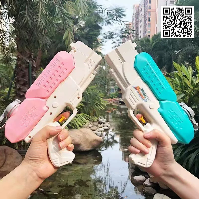 ปืนฉีดน้ำสงกรานต์ หัวฉีดคู่ 550ML/1500ML ยิงระยะไกลสุดยอด ของเล่นกลางแจ้ง