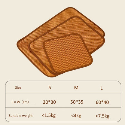 ที่นอนสัตว์เลี้ยง เสื่อหวายระบายอากาศ ที่นอนแมวเย็น S/M/L