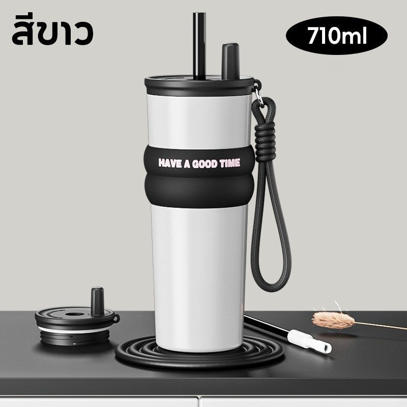 Mladen 710ML ถ้วยเก็บความร้อน 316 สแตนเลส ทั้งร้อนและเย็น รักษาอุณหภูมิ ถ้วยน้ำแข็ง