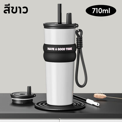 Mladen 710ML ถ้วยเก็บความร้อน 316 สแตนเลส ทั้งร้อนและเย็น รักษาอุณหภูมิ ถ้วยน้ำแข็ง