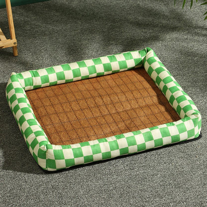 ที่นอนสัตว์เลี้ยง เสื่อหวายระบายอากาศ ที่นอนแมวเย็น S/M/L