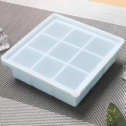 กล่องน้ำแข็ง ถาดทำน้ำแข็ง ถาดแม่พิมพ์ซิลิโคน 4/6ช่อง พร้อมฝาปิด แผลิตจากซิลิโคน