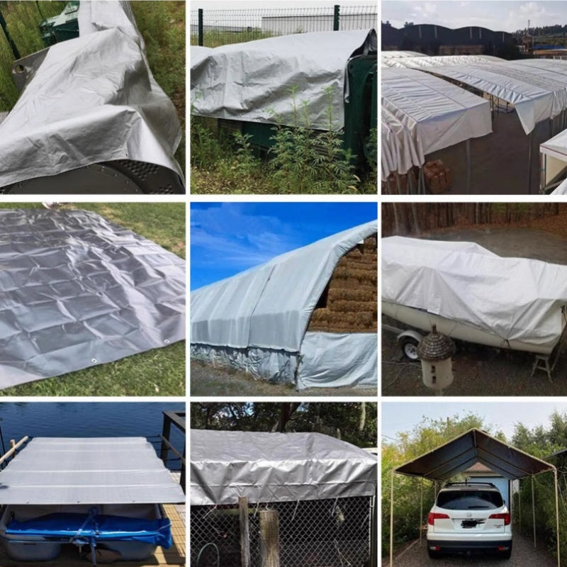 ผ้าใบกันน้ำและกันแดด กันน้ำได้ 100% ผลิตจากวัสดุ PE (มีรูระบายอากาศ)