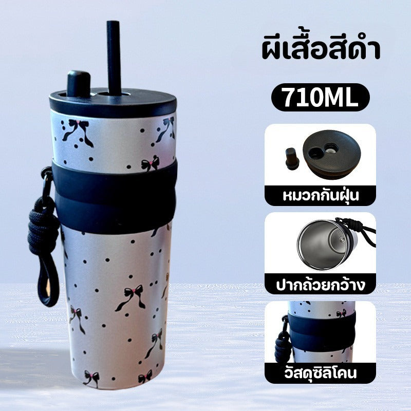 Mladen 710ML ถ้วยเก็บความร้อน 316 สแตนเลส ทั้งร้อนและเย็น รักษาอุณหภูมิ ถ้วยน้ำแข็ง