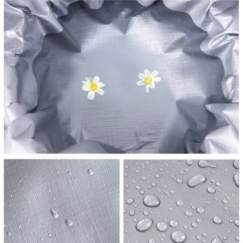 ผ้าใบกันน้ำและกันแดด กันน้ำได้ 100% ผลิตจากวัสดุ PE (มีรูระบายอากาศ)