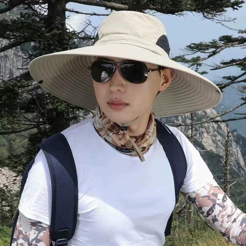 หมวกปีกกว้างกันแดด หมวกเดินป่าแบบพับได้ ป้องกันรังสียูวี UPF50+