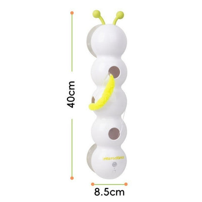 Interactive Cat Toy, Motion Activated Wack-A-Worm Post Toy, Automatic Rechargeable Teasing Tail Cat Toy for Cats