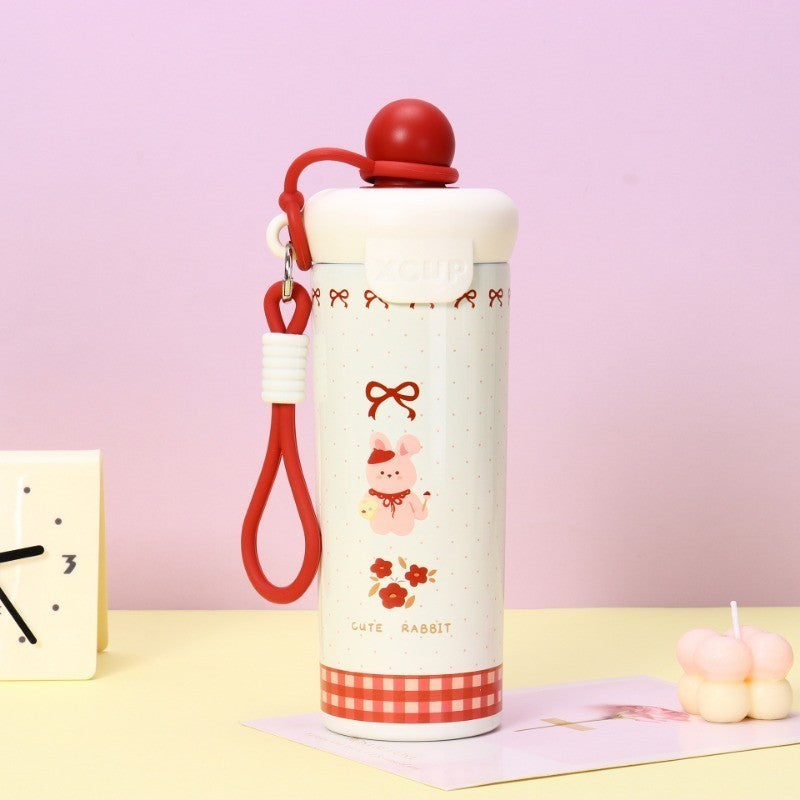 แก้วเก็บความเย็น 600ml ﻿ ถ้วยฉนวนสแตนเลส น่ารัก การจัดเก็บความร้อนและเย็น 316สแตนเลส พกพาสะดวก