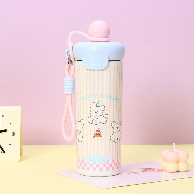 แก้วเก็บความเย็น 600ml ﻿ ถ้วยฉนวนสแตนเลส น่ารัก การจัดเก็บความร้อนและเย็น 316สแตนเลส พกพาสะดวก