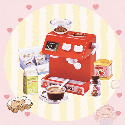 Miniature pretend kitchen set, pretend play toys, electric rice cooker, oven, coffee machine, kitchen toys.